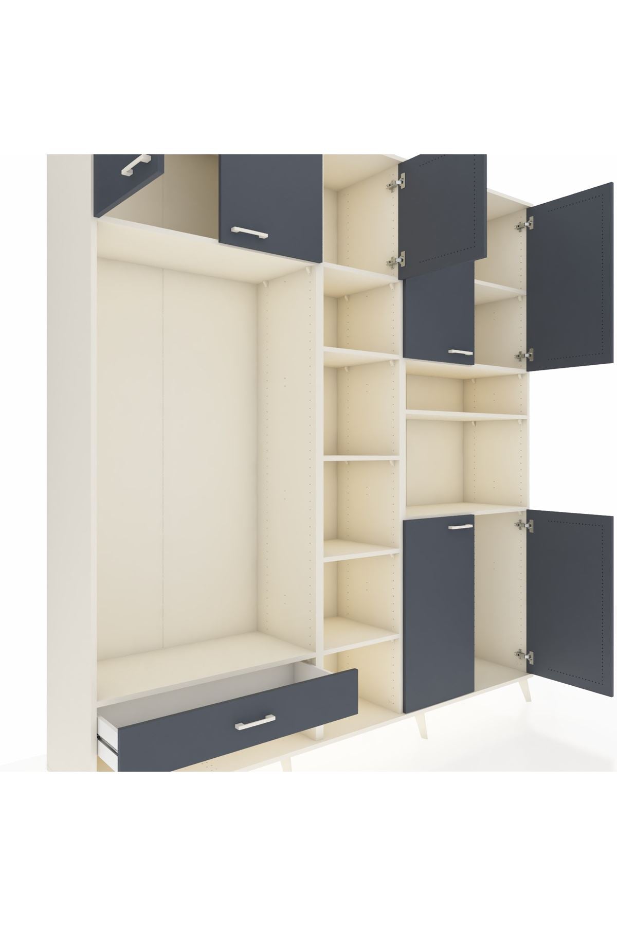 Hyperion Dolap 11 Raflı Tek Çekmeceli 7 Kapaklı 220x44x243 - S553M069V08B