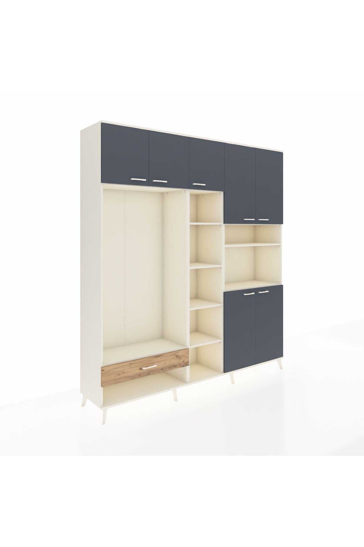 Hyperion Dolap 11 Raflı Tek Çekmeceli 7 Kapaklı 220x44x243 - S553M069V09B