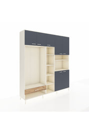 Hyperion Dolap 11 Raflı Tek Çekmeceli 7 Kapaklı 220x44x243 - S553M069V09B