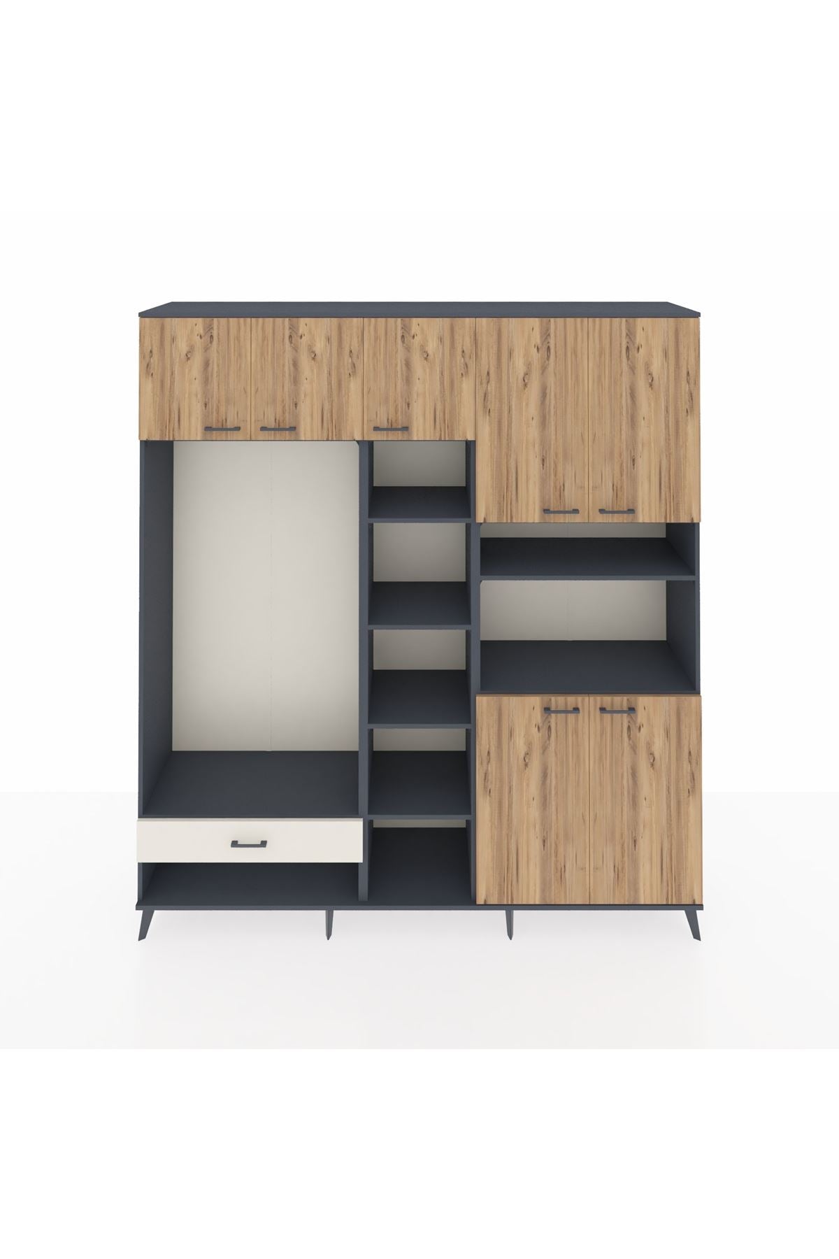 Hyperion Dolap 11 Raflı Tek Çekmeceli 7 Kapaklı 220x44x243 - S553M069V10B