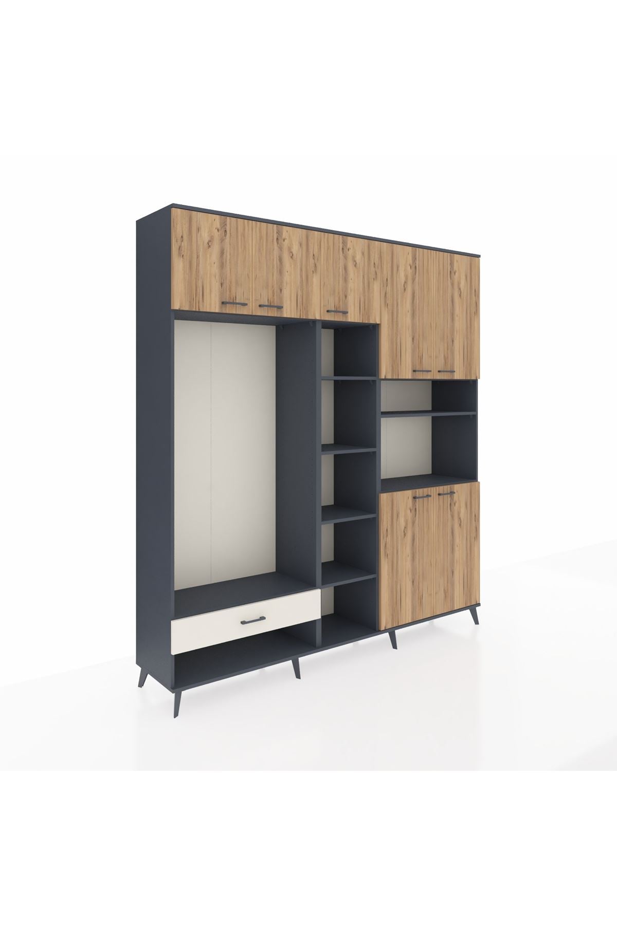 Hyperion Dolap 11 Raflı Tek Çekmeceli 7 Kapaklı 220x44x243 - S553M069V10B