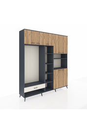 Hyperion Dolap 11 Raflı Tek Çekmeceli 7 Kapaklı 220x44x243 - S553M069V10B