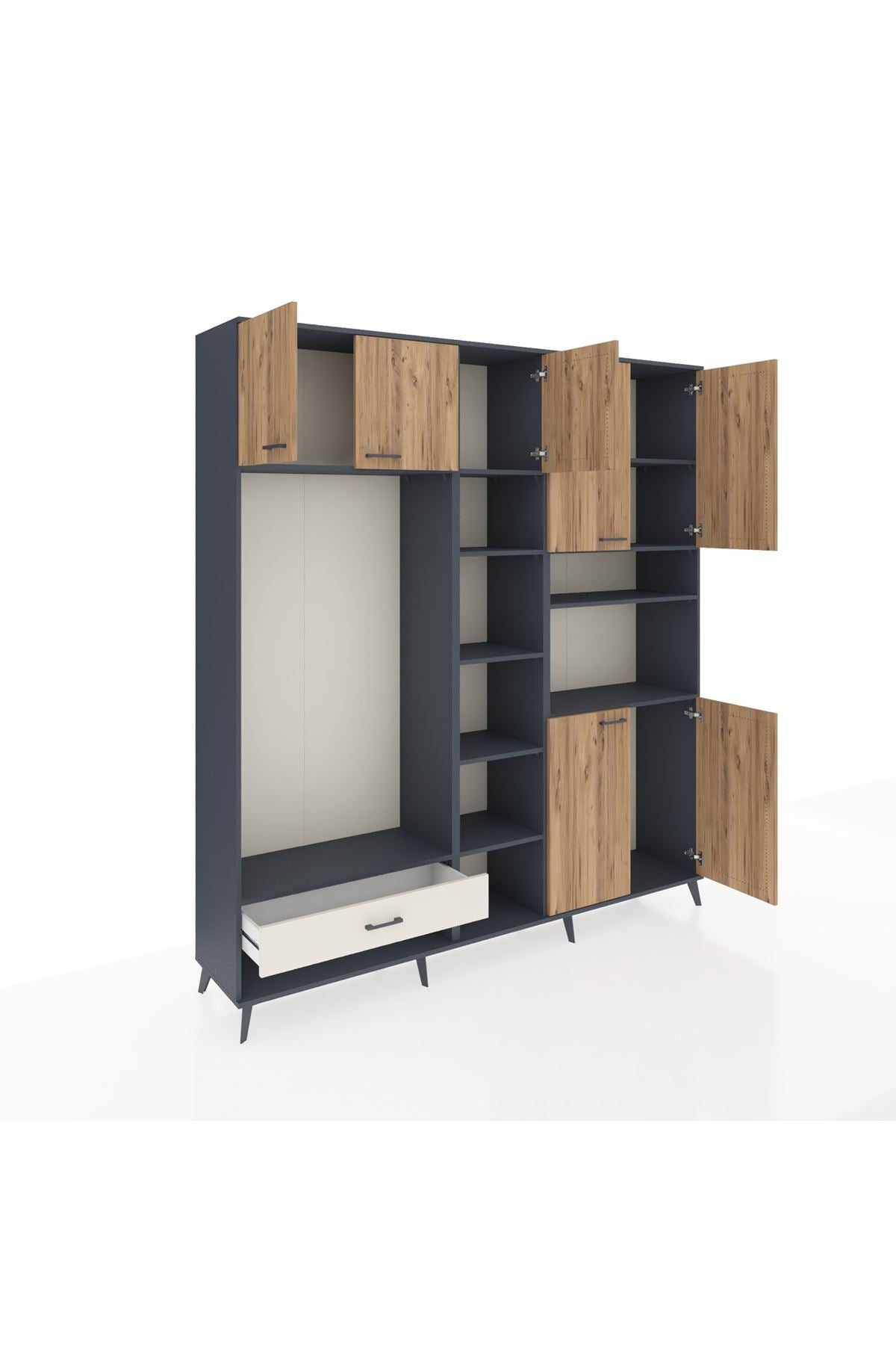 Hyperion Dolap 11 Raflı Tek Çekmeceli 7 Kapaklı 220x44x243 - S553M069V10B