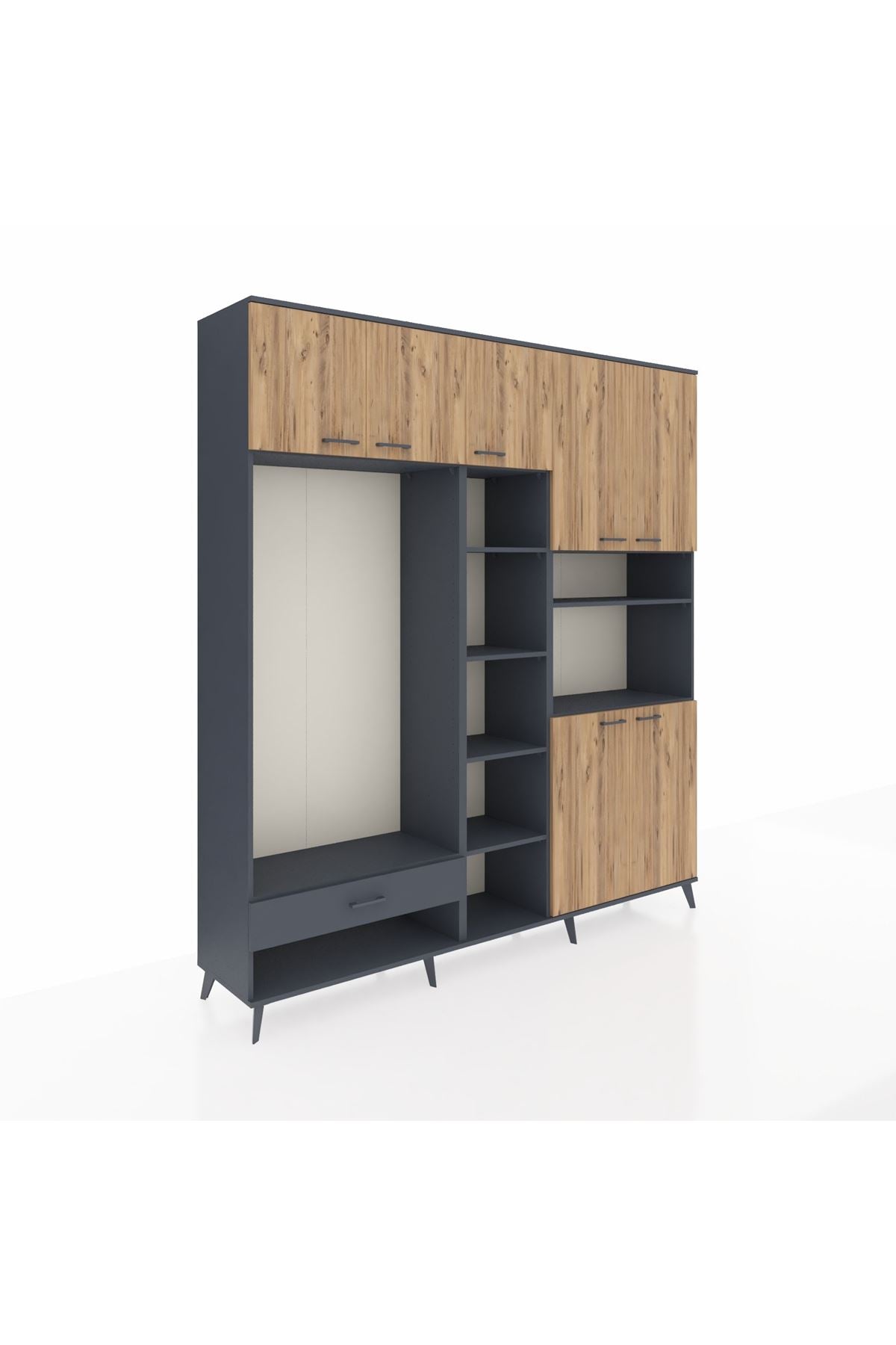 Hyperion Dolap 11 Raflı Tek Çekmeceli 7 Kapaklı 220x44x243 - S553M069V11B