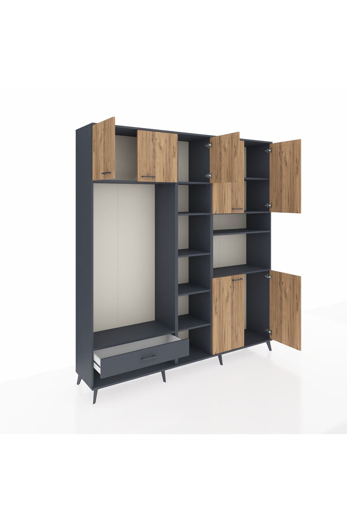 Hyperion Dolap 11 Raflı Tek Çekmeceli 7 Kapaklı 220x44x243 - S553M069V11B