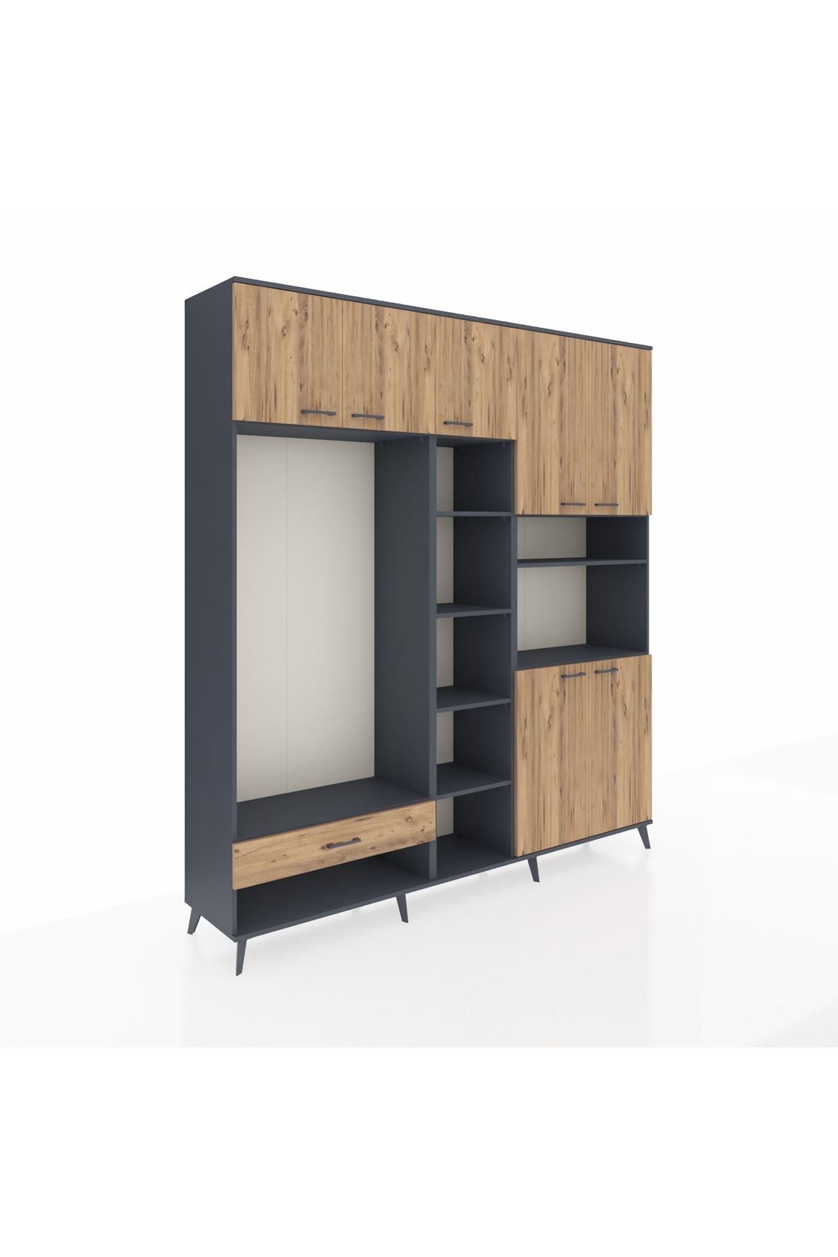 Hyperion Dolap 11 Raflı Tek Çekmeceli 7 Kapaklı 220x44x243 - S553M069V12B