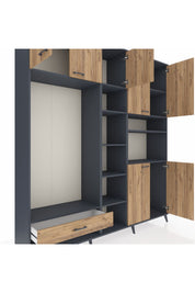 Hyperion Dolap 11 Raflı Tek Çekmeceli 7 Kapaklı 220x44x243 - S553M069V12B