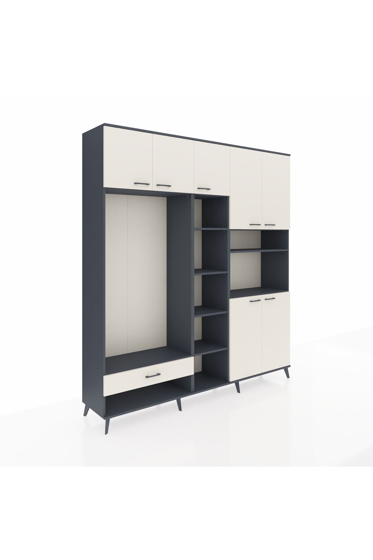 Hyperion Dolap 11 Raflı Tek Çekmeceli 7 Kapaklı 220x44x243 - S553M069V13B