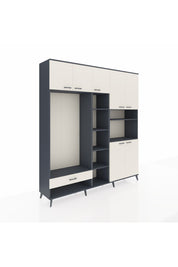 Hyperion Dolap 11 Raflı Tek Çekmeceli 7 Kapaklı 220x44x243 - S553M069V13B