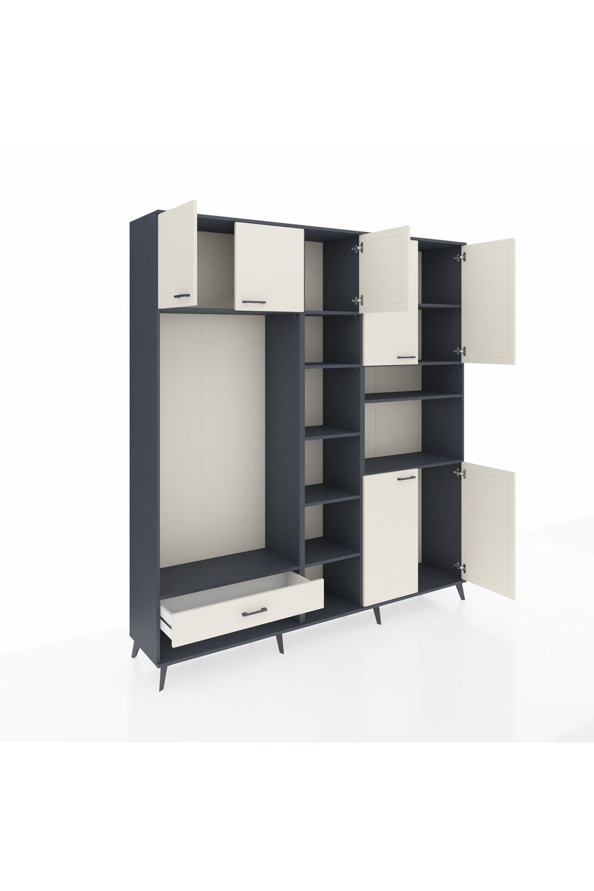 Hyperion Dolap 11 Raflı Tek Çekmeceli 7 Kapaklı 220x44x243 - S553M069V13B