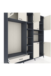 Hyperion Dolap 11 Raflı Tek Çekmeceli 7 Kapaklı 220x44x243 - S553M069V13B