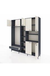 Hyperion Dolap 11 Raflı Tek Çekmeceli 7 Kapaklı 220x44x243 - S553M069V14B