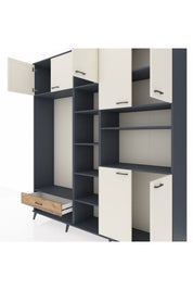 Hyperion Dolap 11 Raflı Tek Çekmeceli 7 Kapaklı 220x44x243 - S553M069V15B