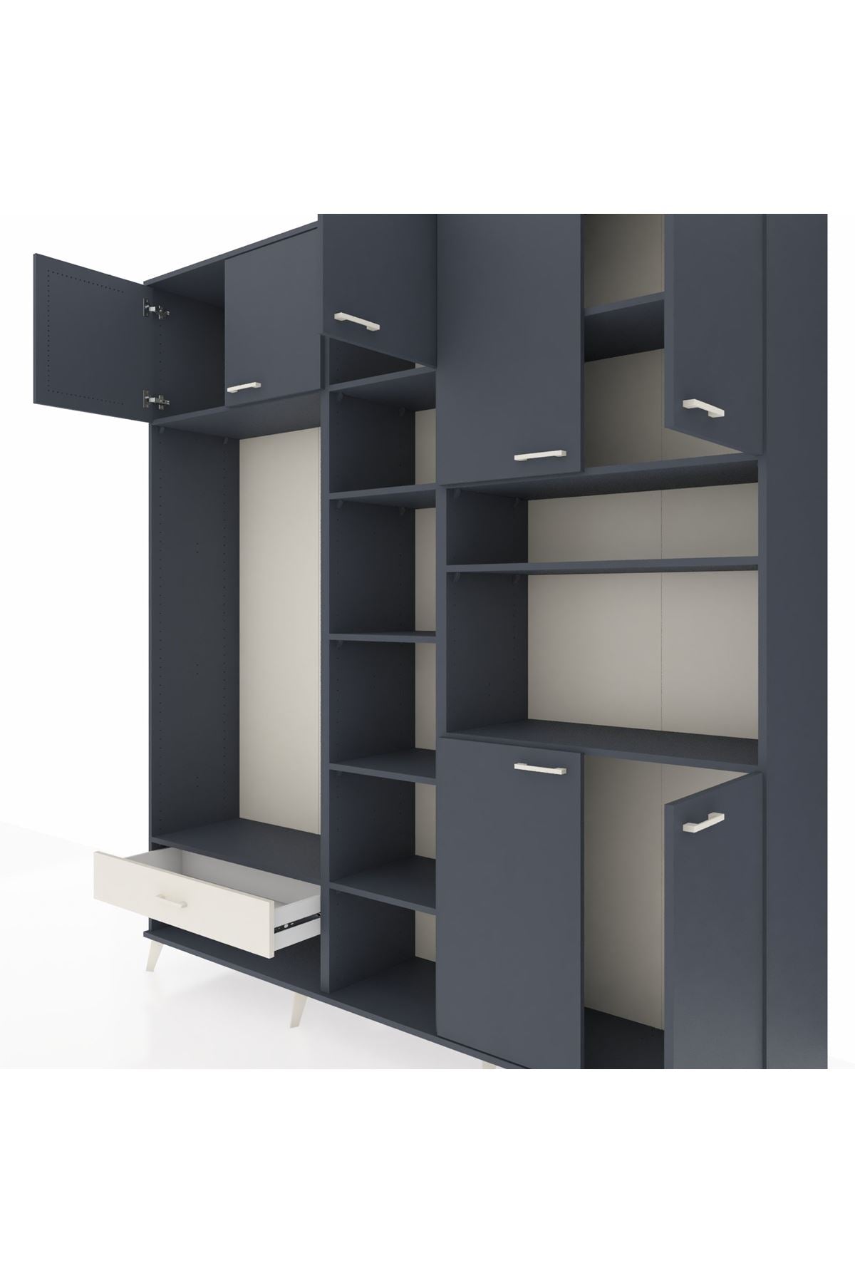 Hyperion Dolap 11 Raflı Tek Çekmeceli 7 Kapaklı 220x44x243 - S553M069V16B