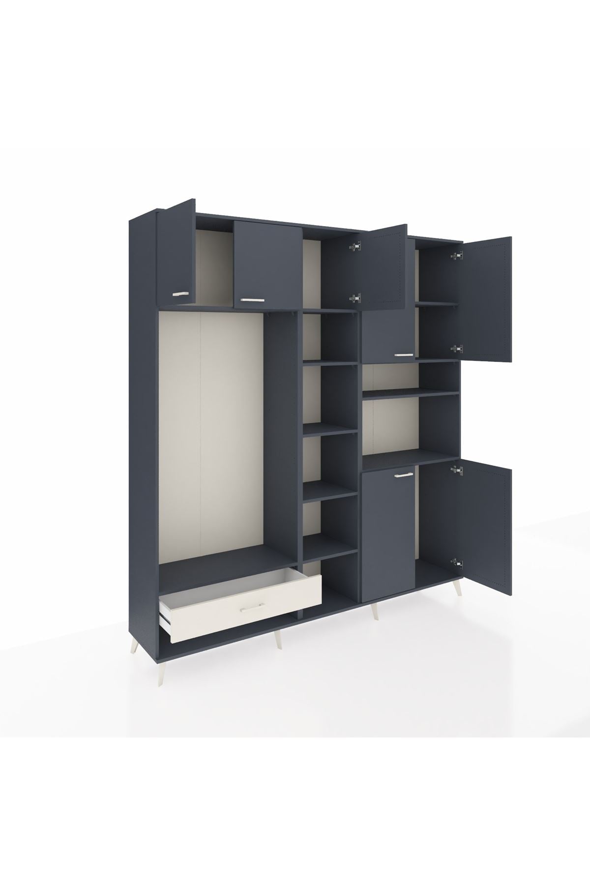 Hyperion Dolap 11 Raflı Tek Çekmeceli 7 Kapaklı 220x44x243 - S553M069V16B