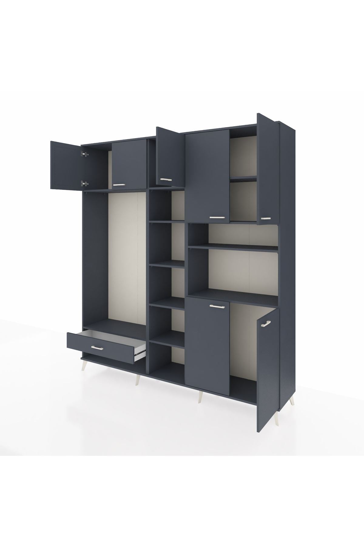 Hyperion Dolap 11 Raflı Tek Çekmeceli 7 Kapaklı 220x44x243 - S553M069V17B