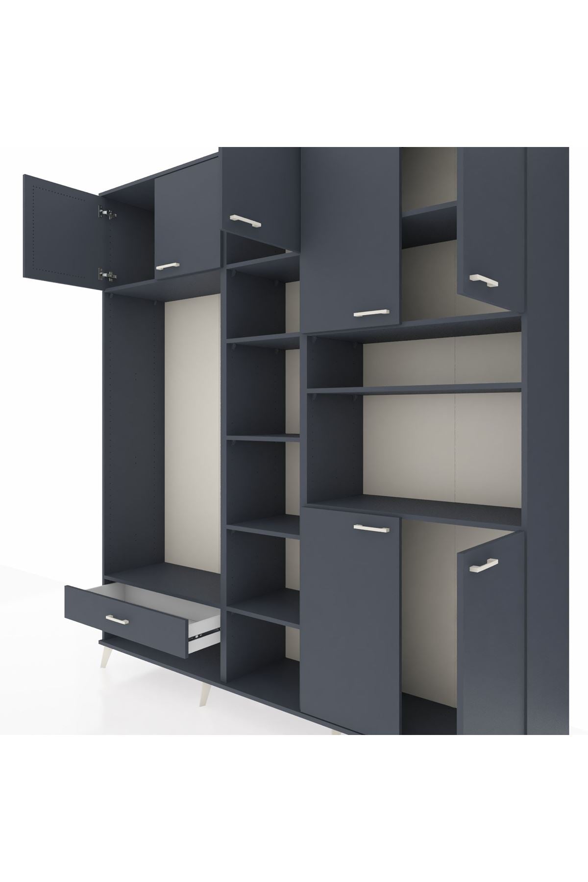 Hyperion Dolap 11 Raflı Tek Çekmeceli 7 Kapaklı 220x44x243 - S553M069V17B