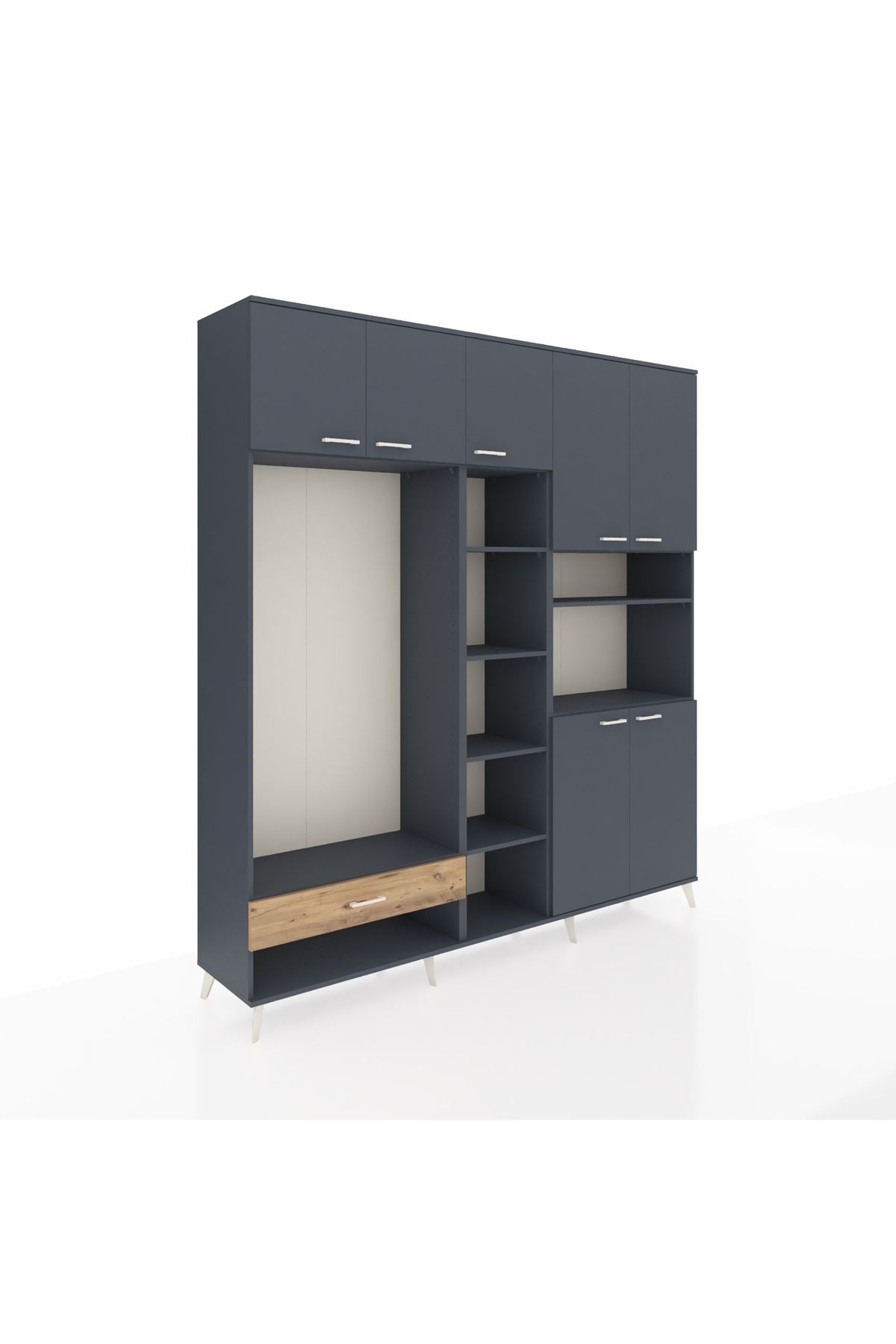 Hyperion Dolap 11 Raflı Tek Çekmeceli 7 Kapaklı 220x44x243 - S553M069V18B