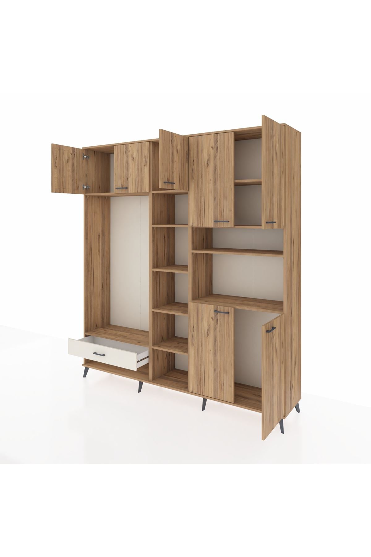 Hyperion Dolap 11 Raflı Tek Çekmeceli 7 Kapaklı 220x44x243 - S553M069V19B