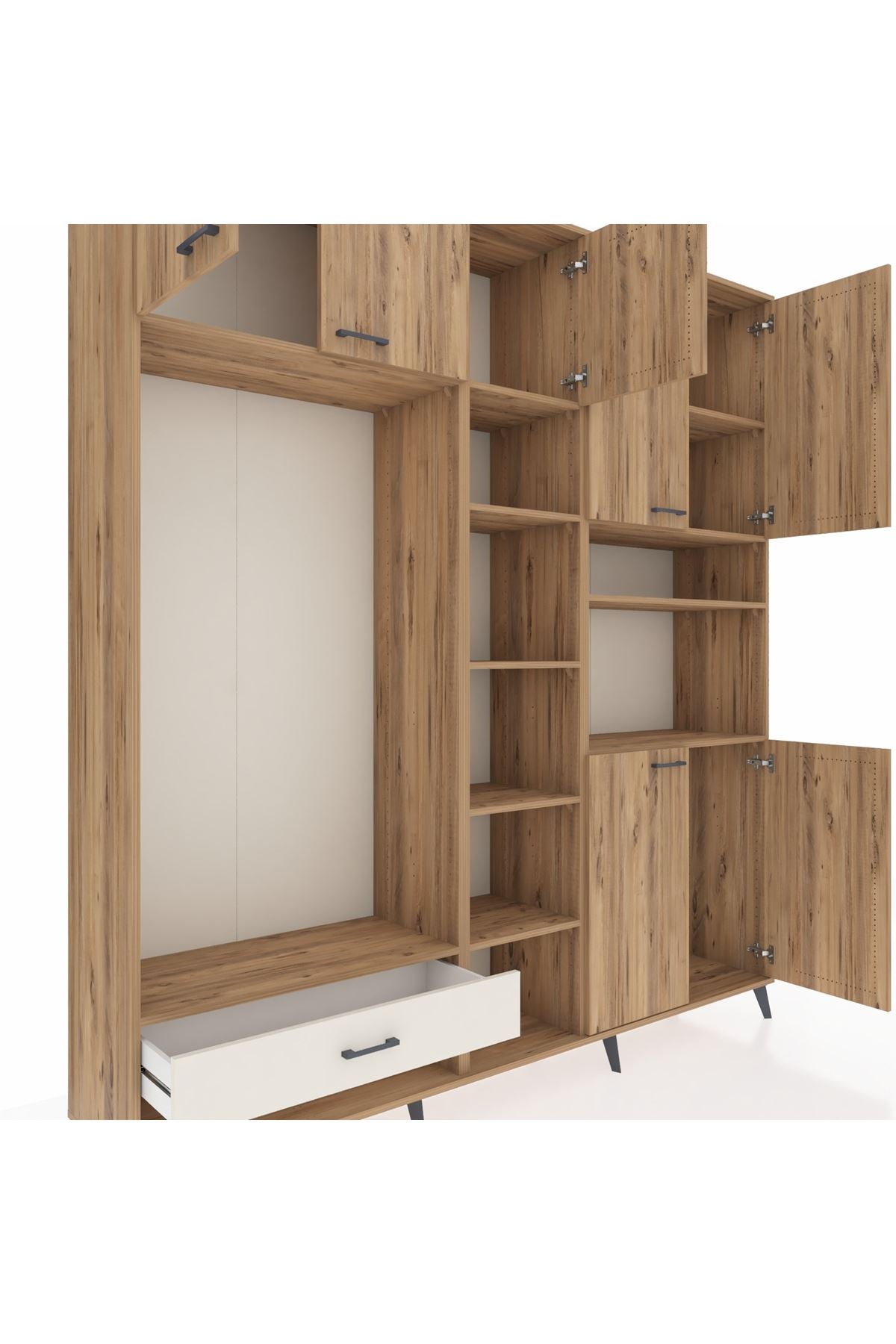 Hyperion Dolap 11 Raflı Tek Çekmeceli 7 Kapaklı 220x44x243 - S553M069V19B