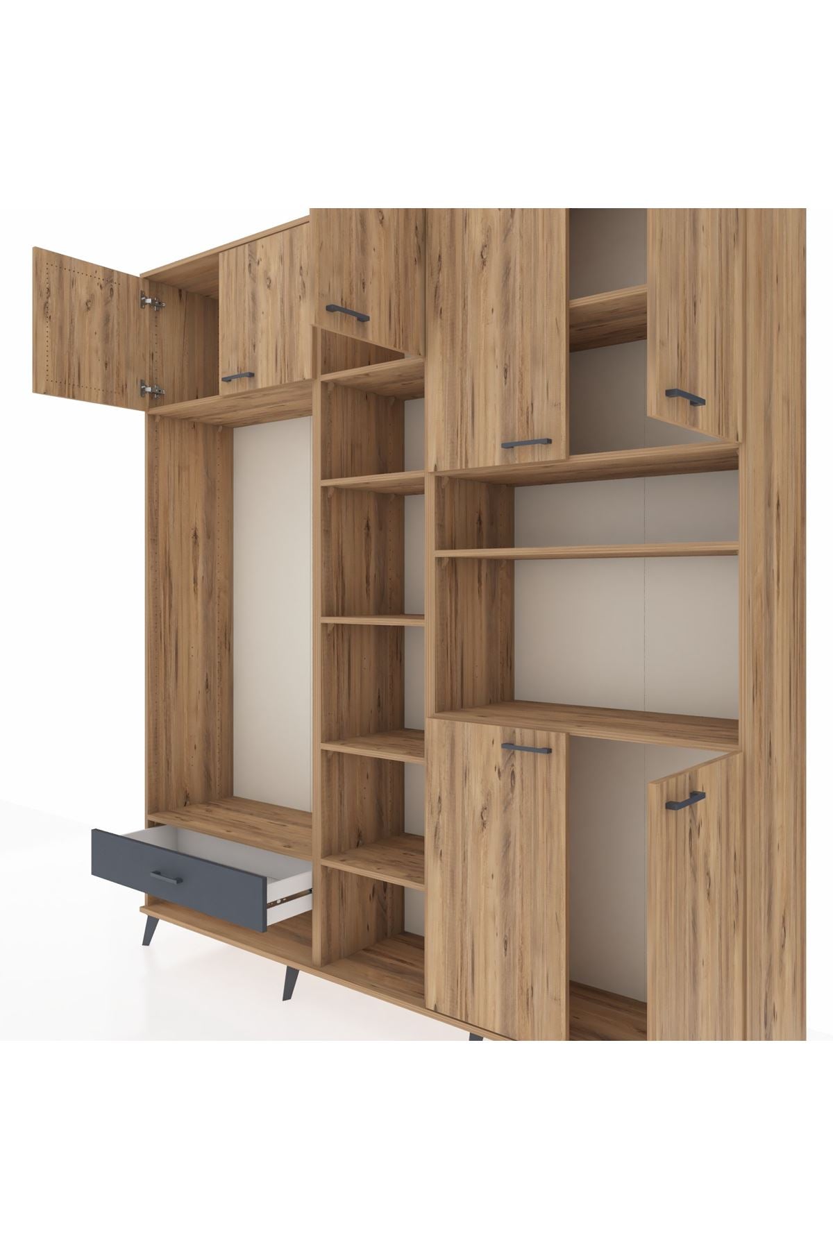 Hyperion Dolap 11 Raflı Tek Çekmeceli 7 Kapaklı 220x44x243 - S553M069V20B