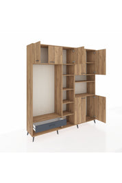 Hyperion Dolap 11 Raflı Tek Çekmeceli 7 Kapaklı 220x44x243 - S553M069V20B