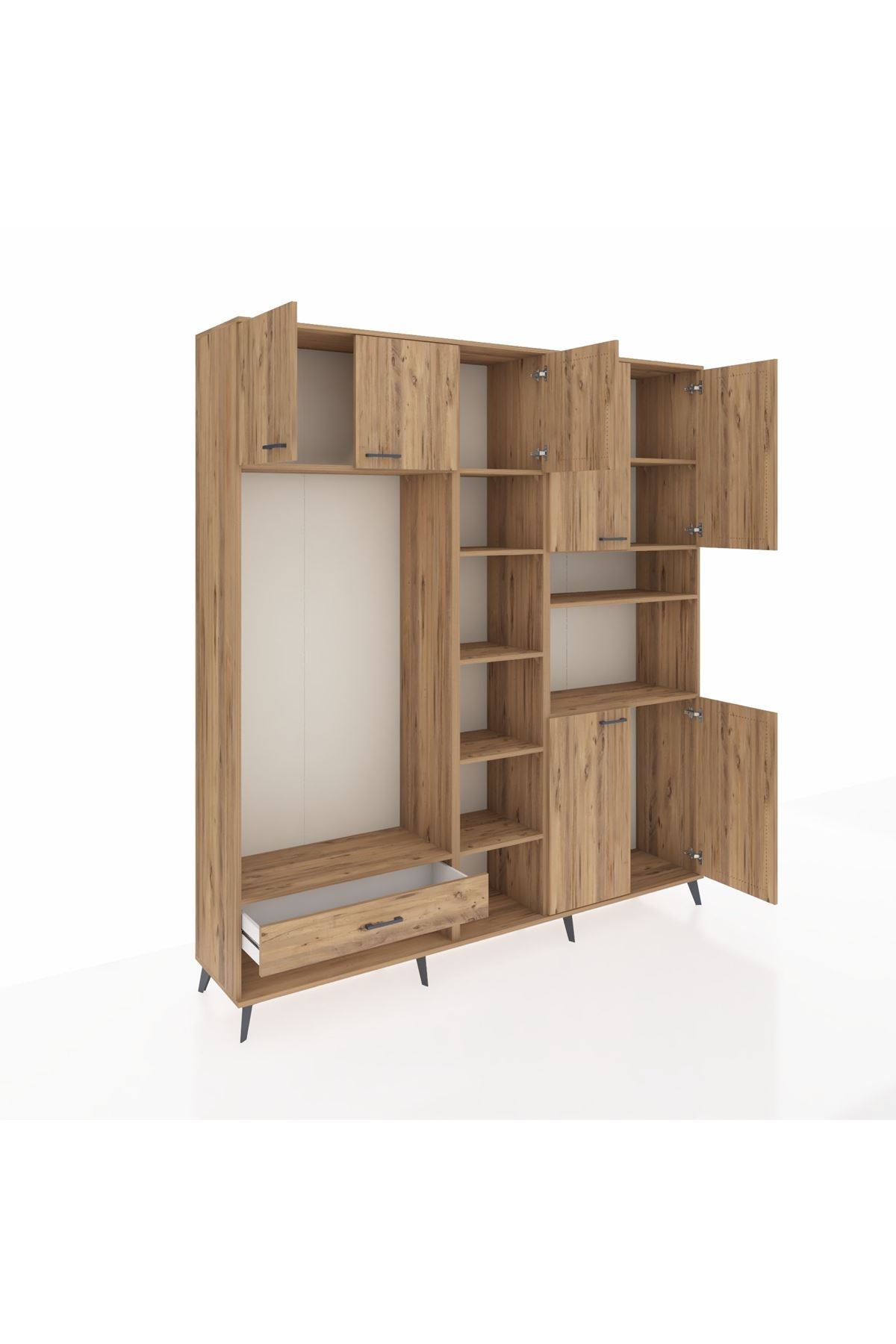 Hyperion Dolap 11 Raflı Tek Çekmeceli 7 Kapaklı 220x44x243 - S553M069V21B