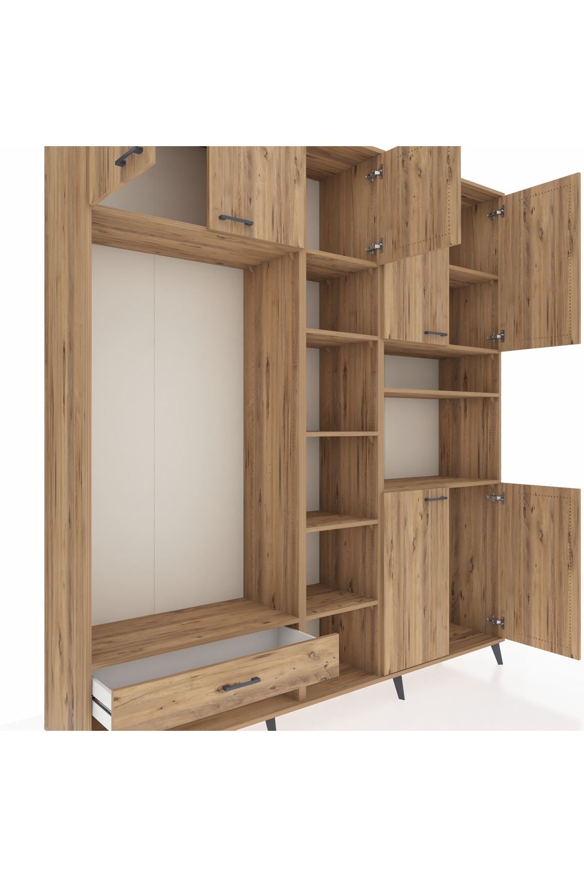 Hyperion Dolap 11 Raflı Tek Çekmeceli 7 Kapaklı 220x44x243 - S553M069V21B