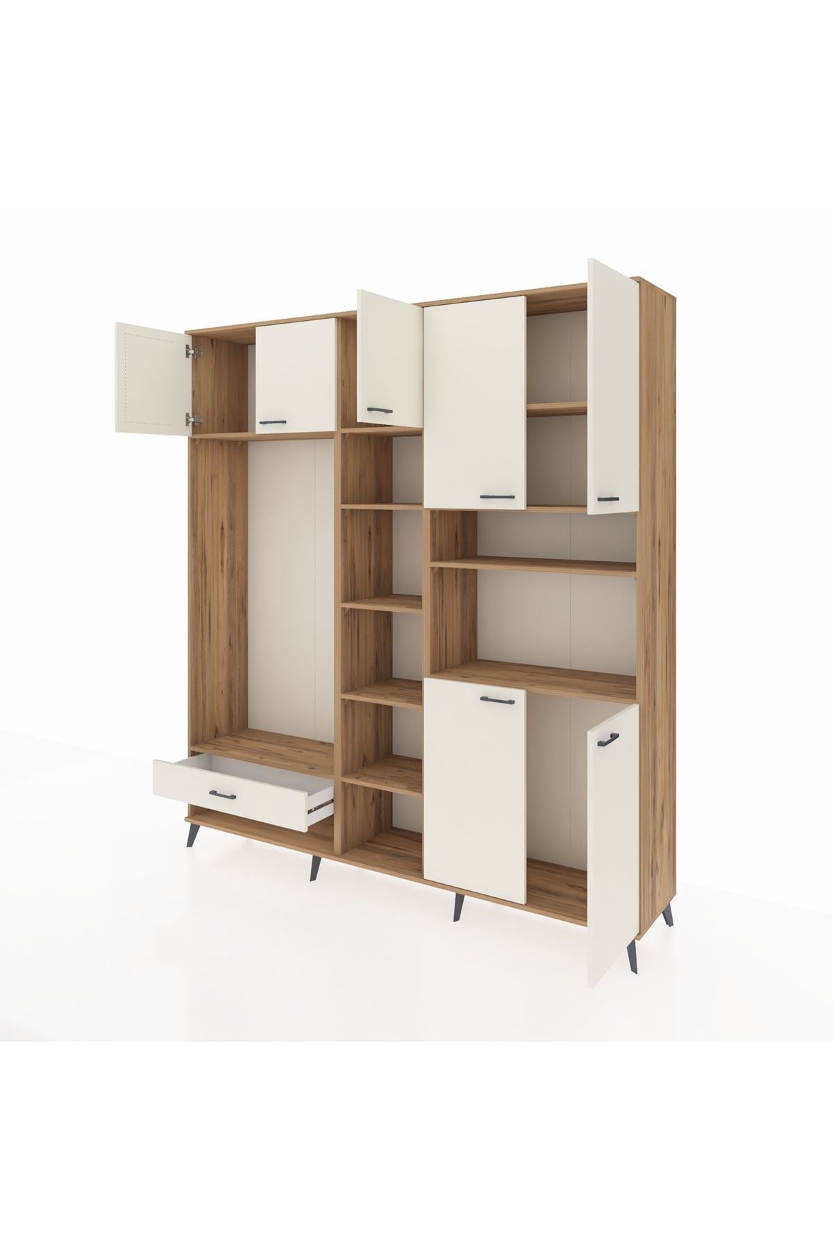 Hyperion Dolap 11 Raflı Tek Çekmeceli 7 Kapaklı 220x44x243 - S553M069V22B