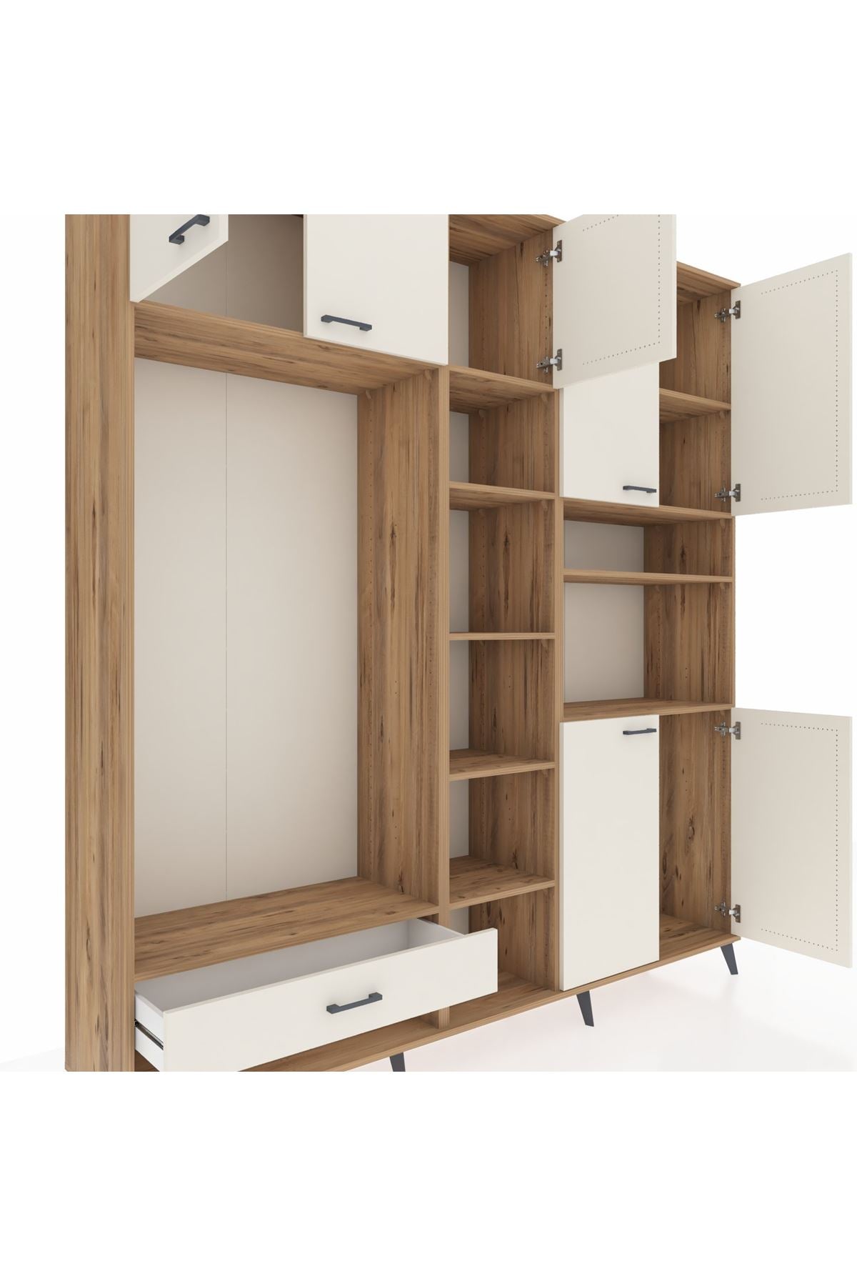 Hyperion Dolap 11 Raflı Tek Çekmeceli 7 Kapaklı 220x44x243 - S553M069V22B