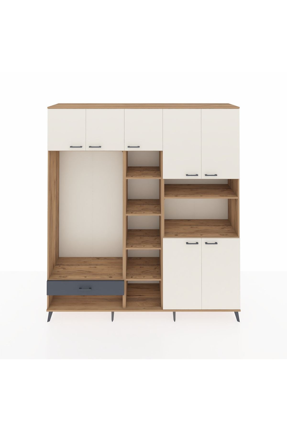 Hyperion Dolap 11 Raflı Tek Çekmeceli 7 Kapaklı 220x44x243 - S553M069V23B