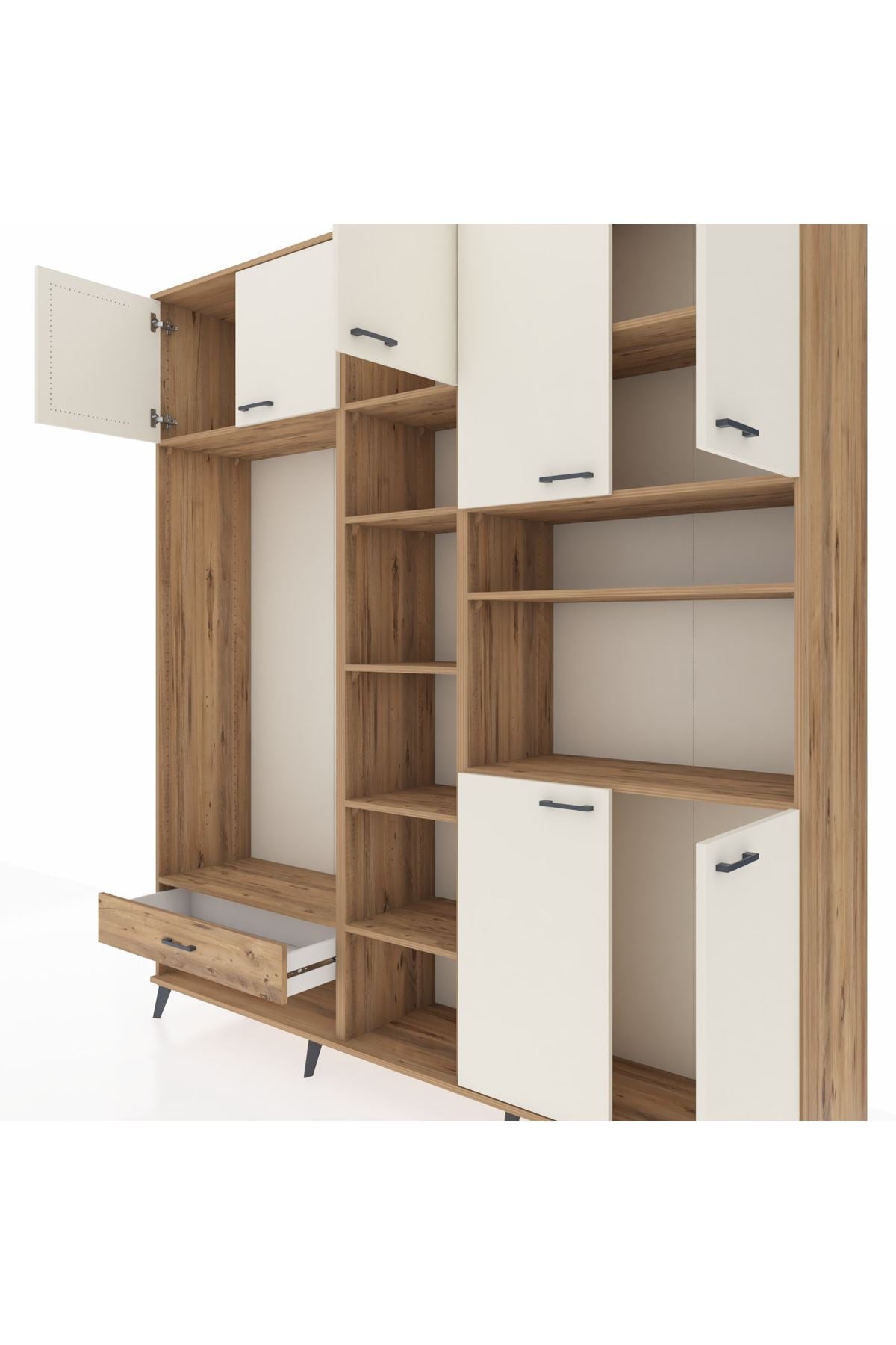 Hyperion Dolap 11 Raflı Tek Çekmeceli 7 Kapaklı 220x44x243 - S553M069V24B