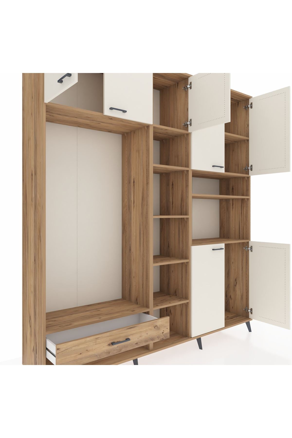 Hyperion Dolap 11 Raflı Tek Çekmeceli 7 Kapaklı 220x44x243 - S553M069V24B