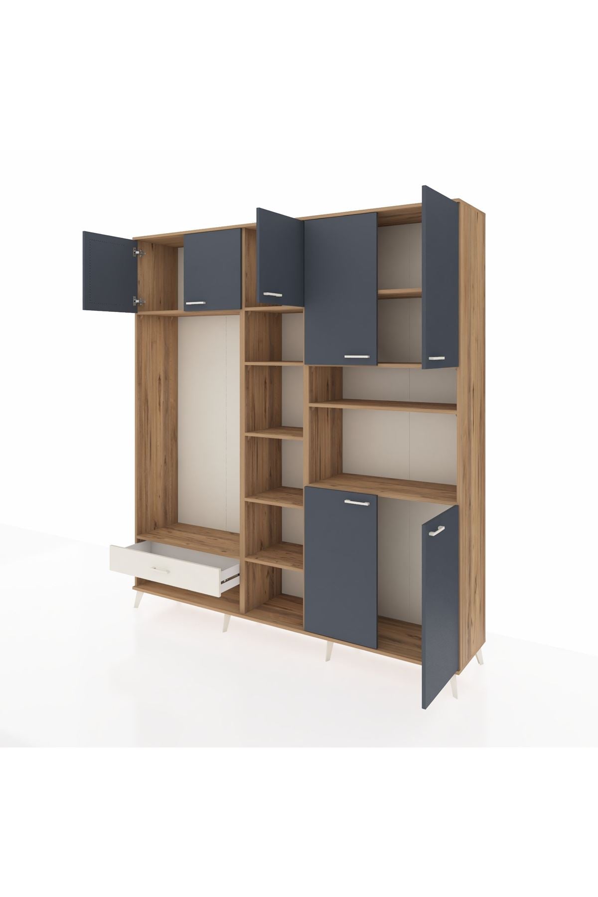 Hyperion Dolap 11 Raflı Tek Çekmeceli 7 Kapaklı 220x44x243 - S553M069V25B