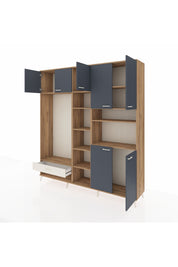 Hyperion Dolap 11 Raflı Tek Çekmeceli 7 Kapaklı 220x44x243 - S553M069V25B