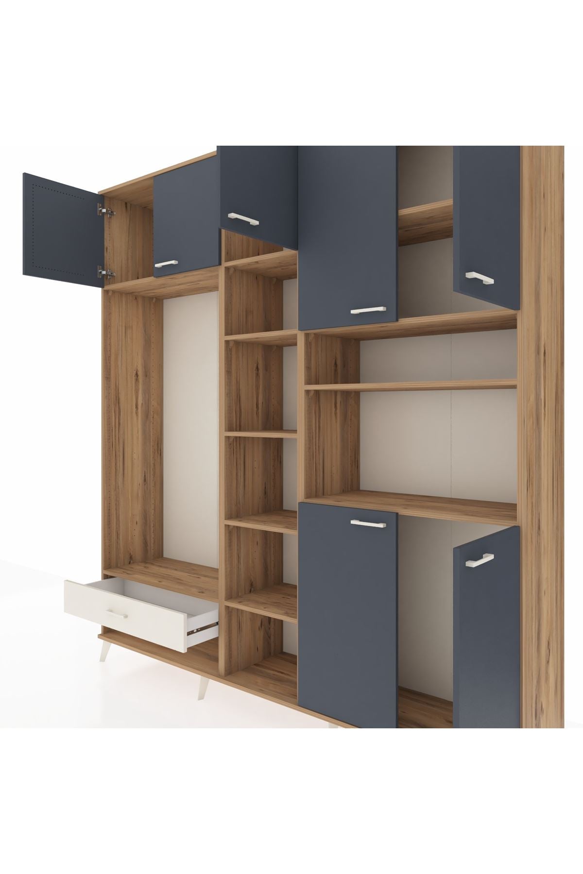 Hyperion Dolap 11 Raflı Tek Çekmeceli 7 Kapaklı 220x44x243 - S553M069V25B