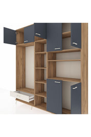 Hyperion Dolap 11 Raflı Tek Çekmeceli 7 Kapaklı 220x44x243 - S553M069V25B