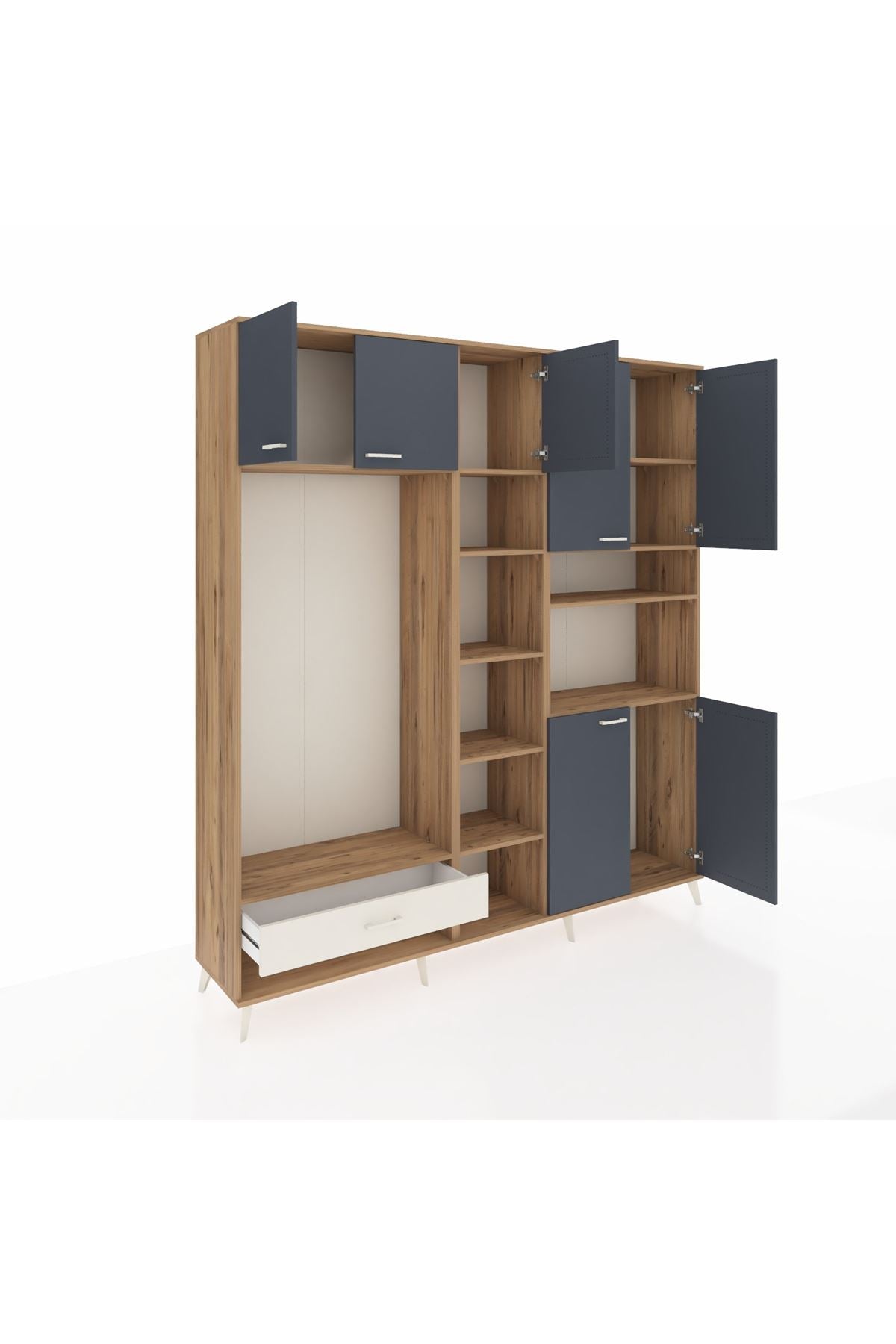 Hyperion Dolap 11 Raflı Tek Çekmeceli 7 Kapaklı 220x44x243 - S553M069V25B