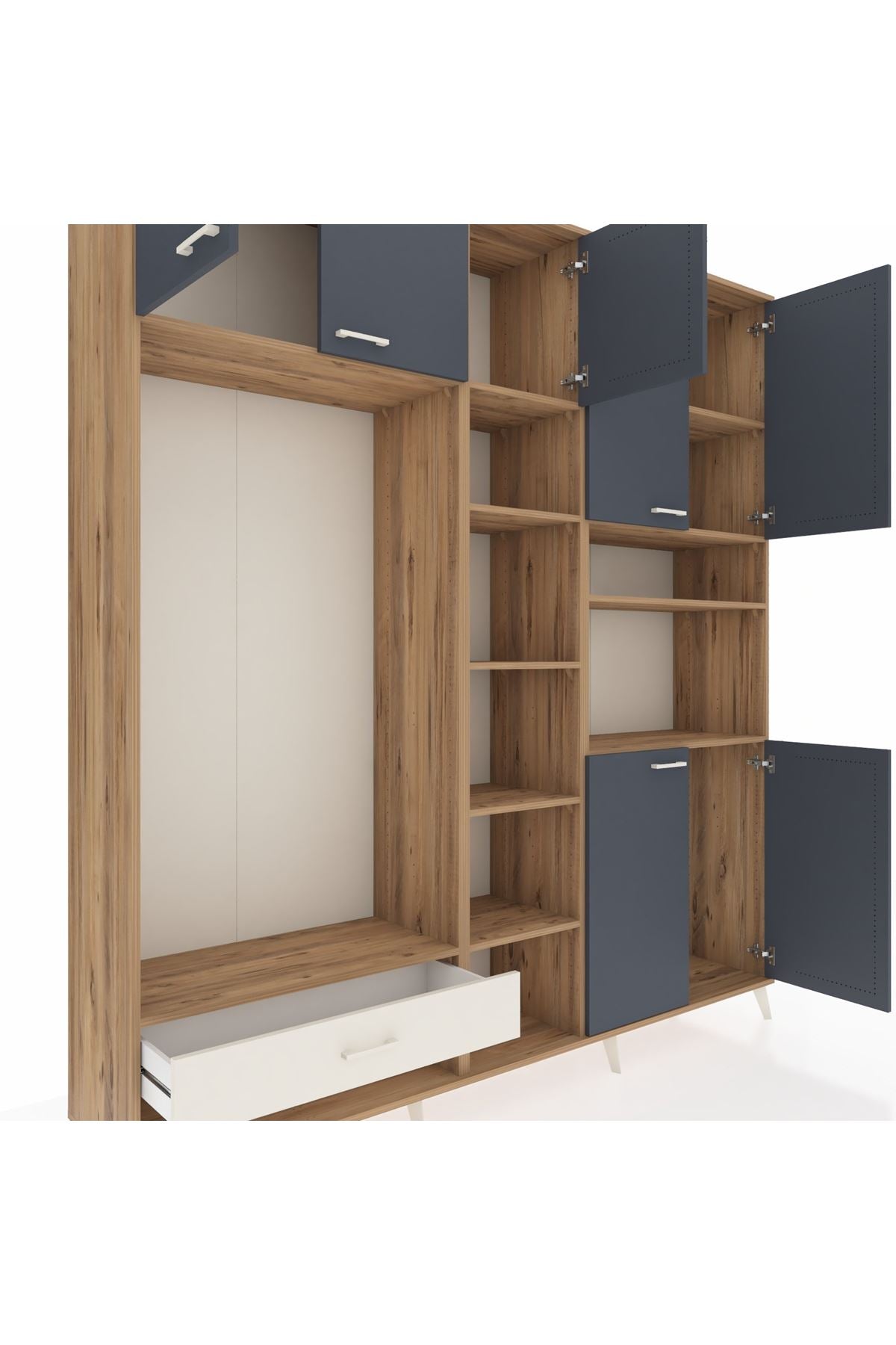 Hyperion Dolap 11 Raflı Tek Çekmeceli 7 Kapaklı 220x44x243 - S553M069V25B