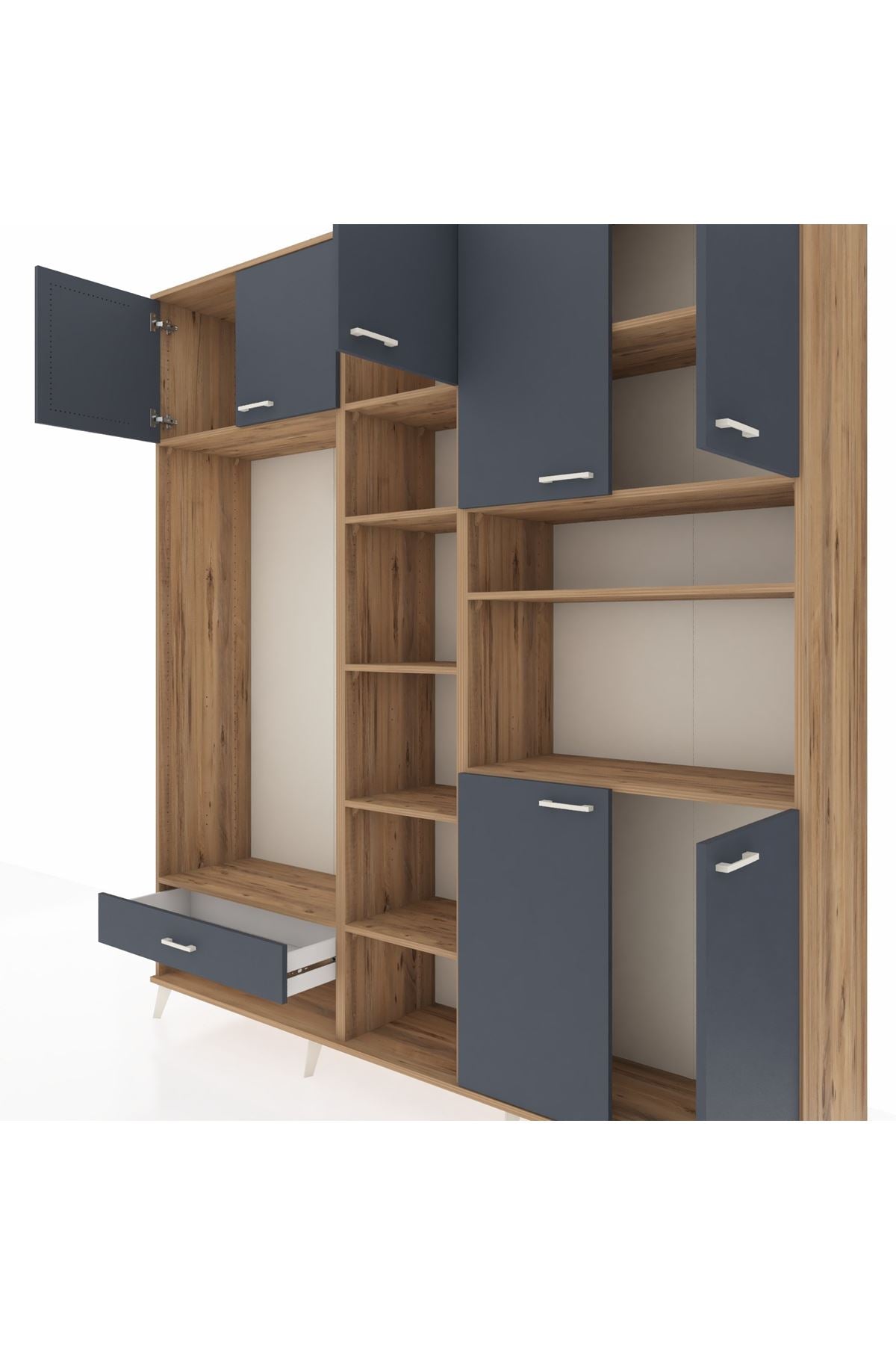 Hyperion Dolap 11 Raflı Tek Çekmeceli 7 Kapaklı 220x44x243 - S553M069V26B