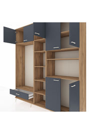 Hyperion Dolap 11 Raflı Tek Çekmeceli 7 Kapaklı 220x44x243 - S553M069V26B