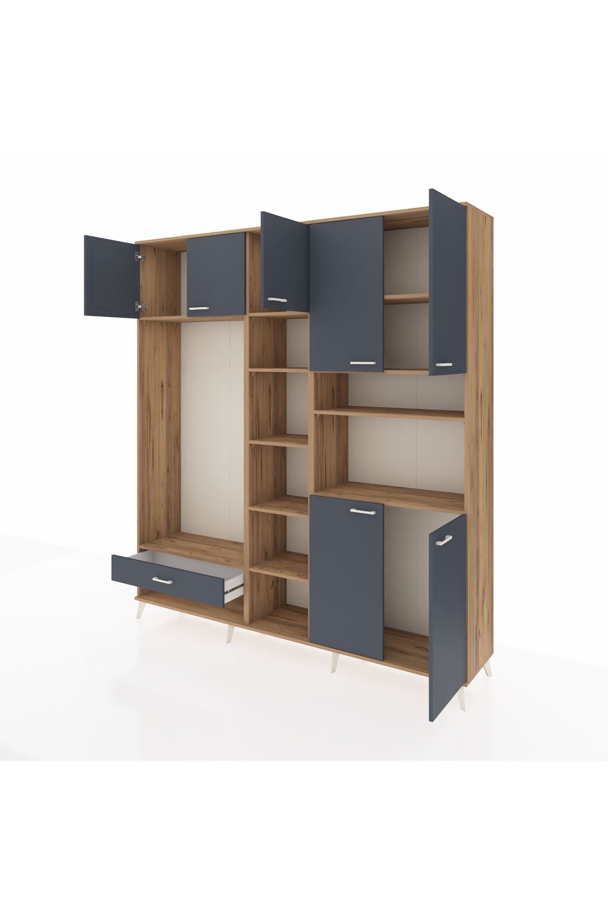 Hyperion Dolap 11 Raflı Tek Çekmeceli 7 Kapaklı 220x44x243 - S553M069V26B