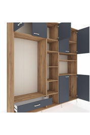 Hyperion Dolap 11 Raflı Tek Çekmeceli 7 Kapaklı 220x44x243 - S553M069V26B