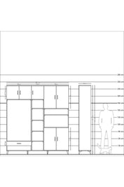 Hyperion Dolap 11 Raflı Tek Çekmeceli 7 Kapaklı 220x44x243 - S553M069V26B