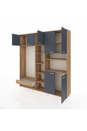 Hyperion Dolap 11 Raflı Tek Çekmeceli 7 Kapaklı 220x44x243 - S553M069V27B