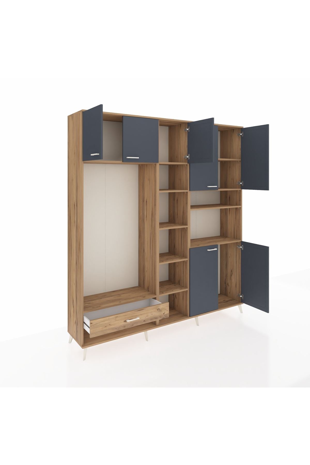 Hyperion Dolap 11 Raflı Tek Çekmeceli 7 Kapaklı 220x44x243 - S553M069V27B