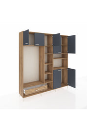 Hyperion Dolap 11 Raflı Tek Çekmeceli 7 Kapaklı 220x44x243 - S553M069V27B