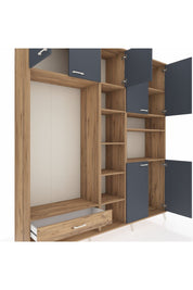 Hyperion Dolap 11 Raflı Tek Çekmeceli 7 Kapaklı 220x44x243 - S553M069V27B