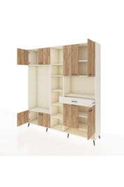 Hyperion Dolap 12 Raflı Tek Çekmeceli 8 Kapaklı 220x44x243 Aytaşı-Çam/Aytaşı