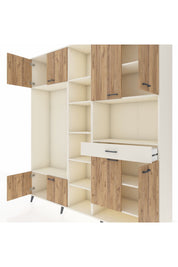 Hyperion Dolap 12 Raflı Tek Çekmeceli 8 Kapaklı 220x44x243 Aytaşı-Çam/Aytaşı